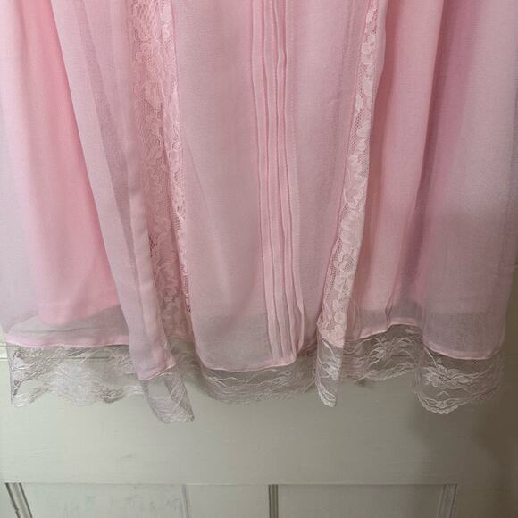 Changes‎ by Together Pink Blouse Womens 20 Lace Crochet Lined Semi Sheer Sleeves - Picture 5 of 7